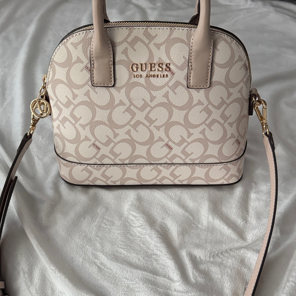 GUESS Pink Blush Logo Dome Crossbody Bag
